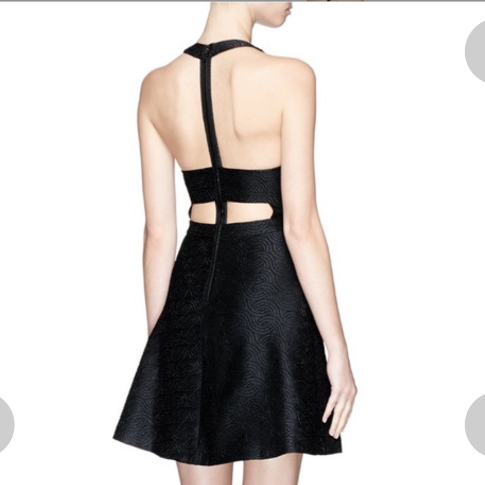 Alice & Olivia size 4 black Danie open backless dress MSRP $440
